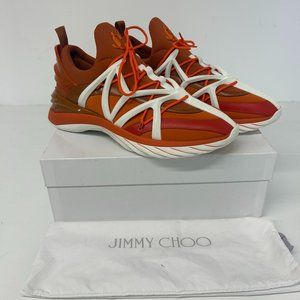 Jimmy Choo V Amber Orange Mix Low-Top Sneakers - EU43/US10